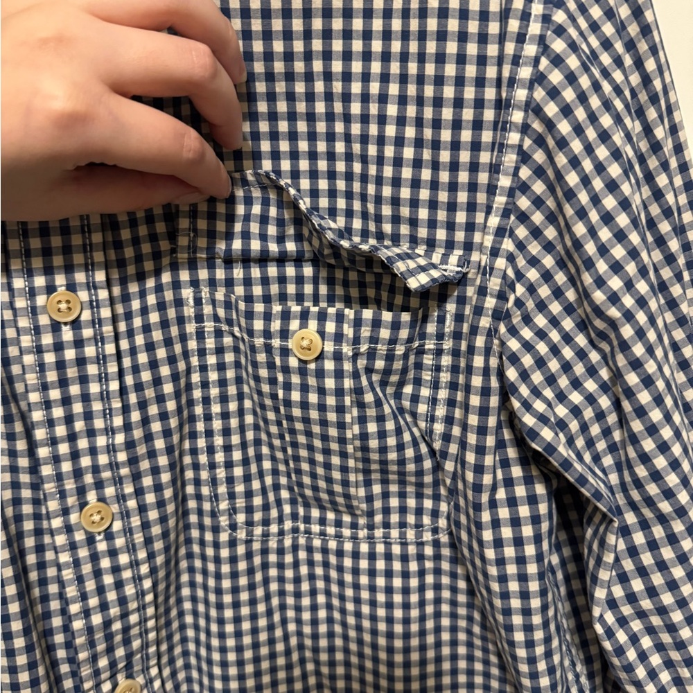 EDDIE BAUER Navy and White Shirt Size L - Picture 5 of 6